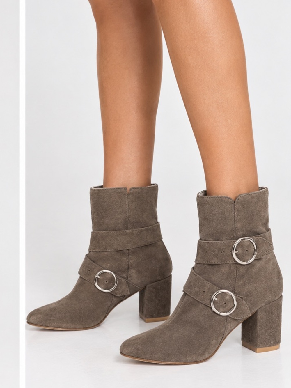 Andrea Carrano Ronda taupe suede ankle boot Made in Italy NEW